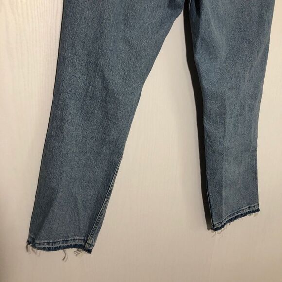 Gap Jeans Womens 10 R Cheeky Straight High Rise Light Wash Distressed Raw Hem - Picture 11 of 14